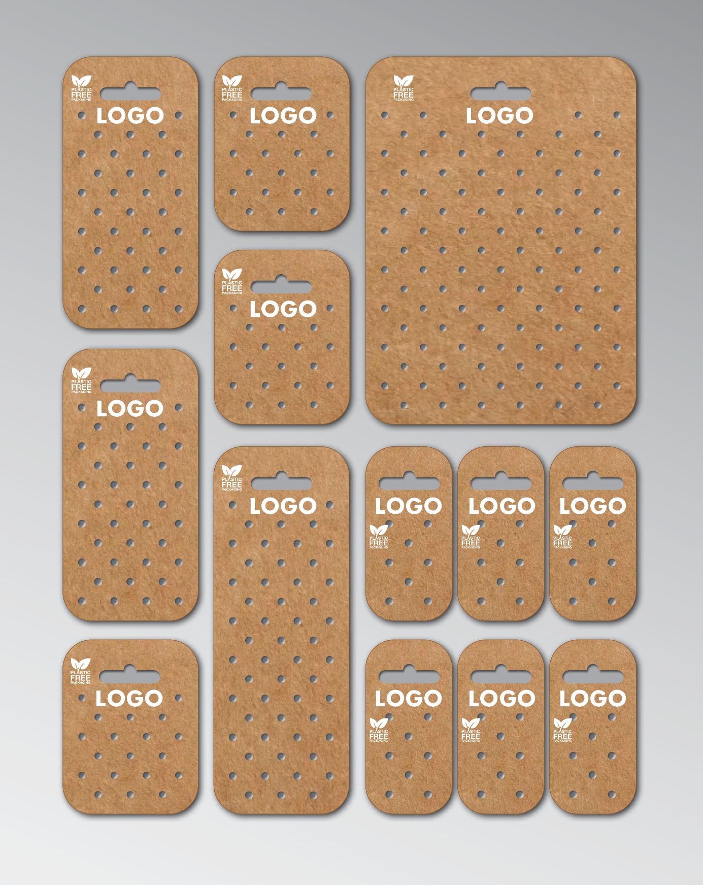 Core Card System — one hanging position, every size